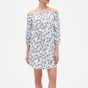 Off the shoulder print dress, Banana Republic